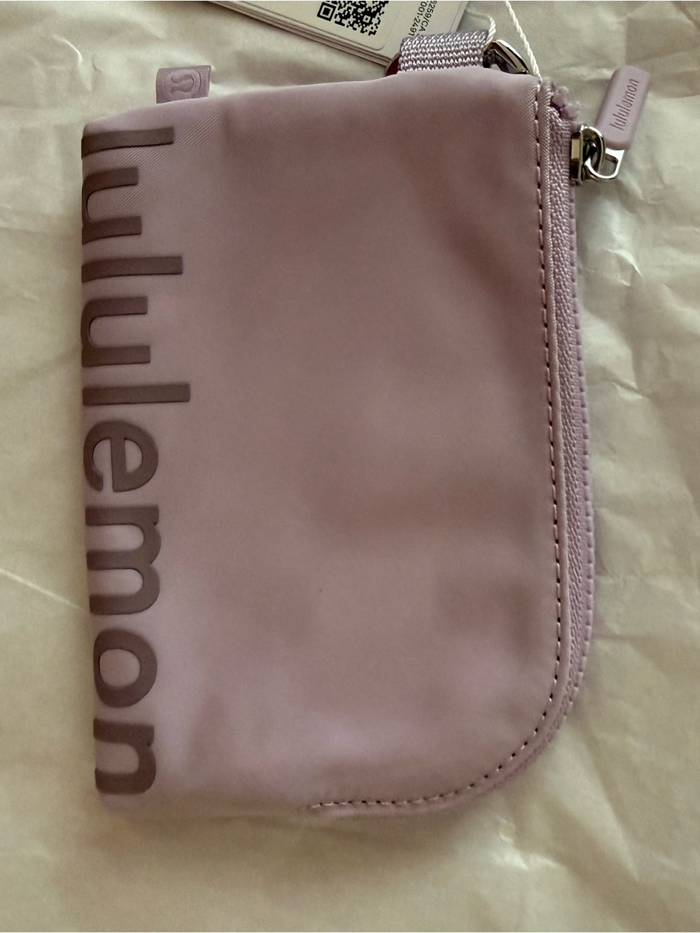 lululemon athletica Lavender Pink Zip Pouch with Wrist Strap